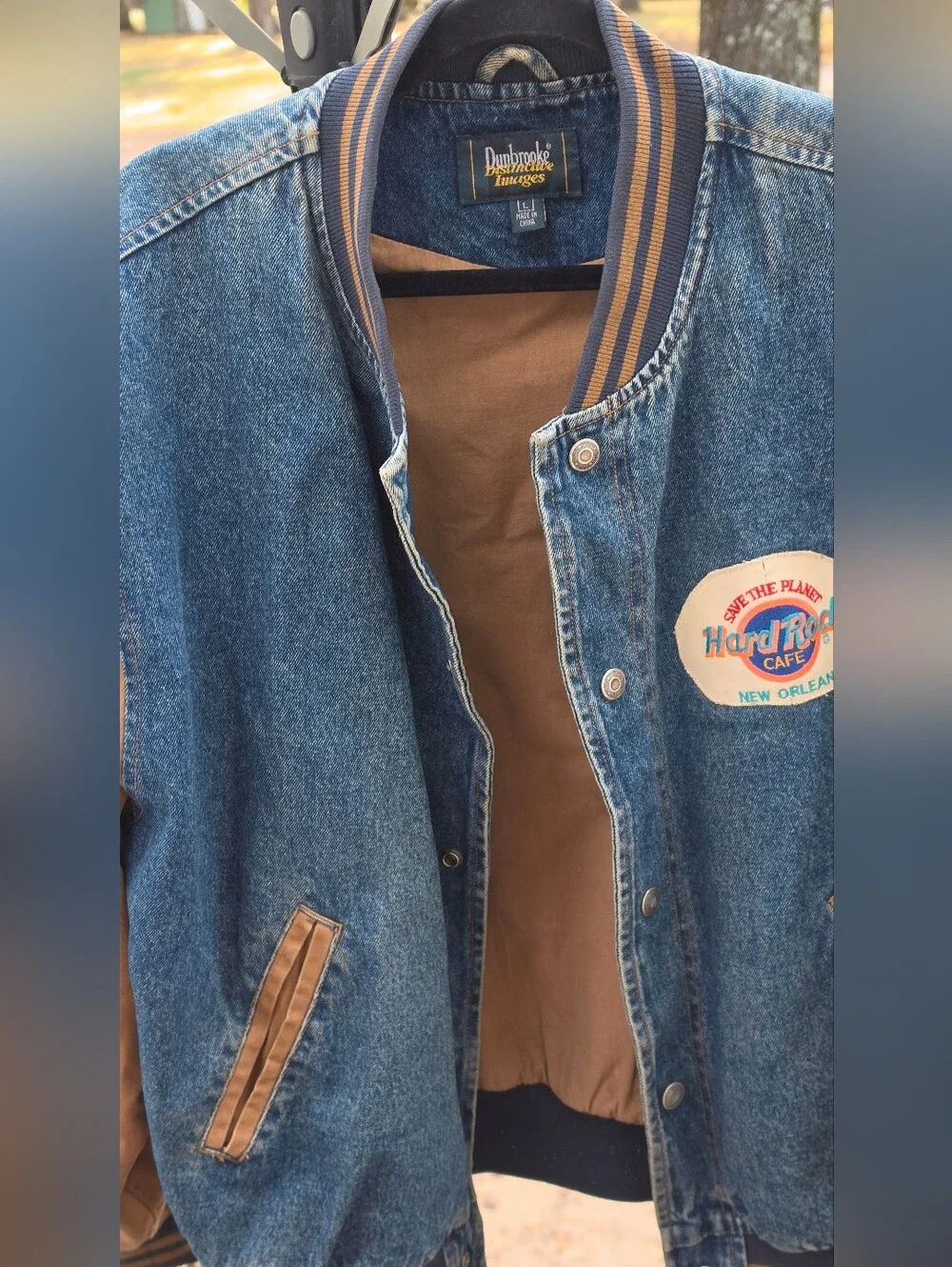 Vintage 90s Dunbrooke Varsity Denim Jacket Large Mens